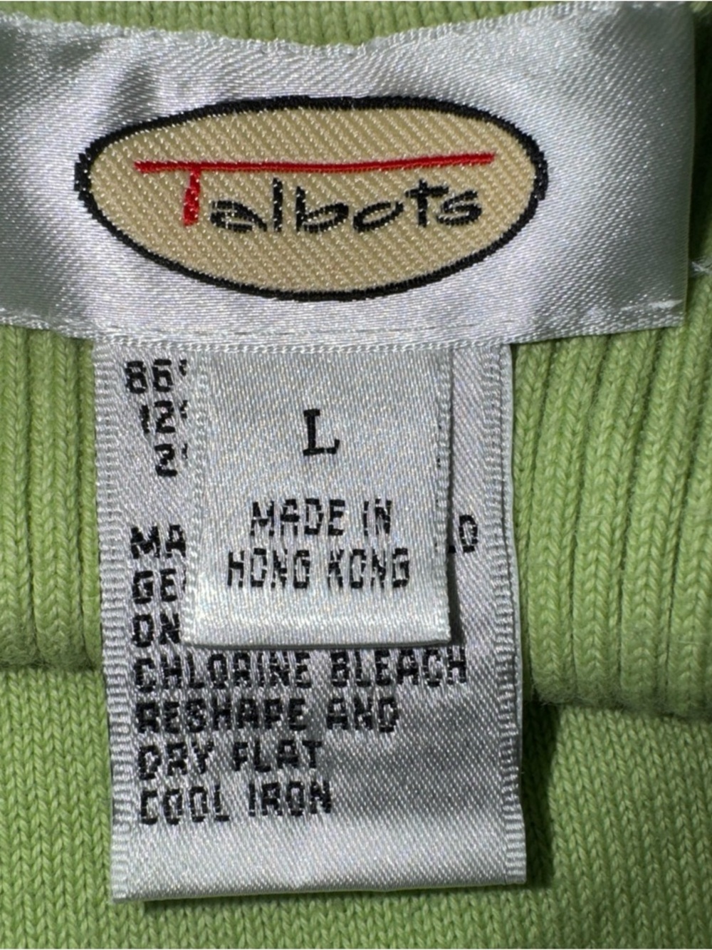 Talbots Sweater Womens Large Green Cotton Blend Turtleneck Pullover Long Sleeve - Picture 6 of 9